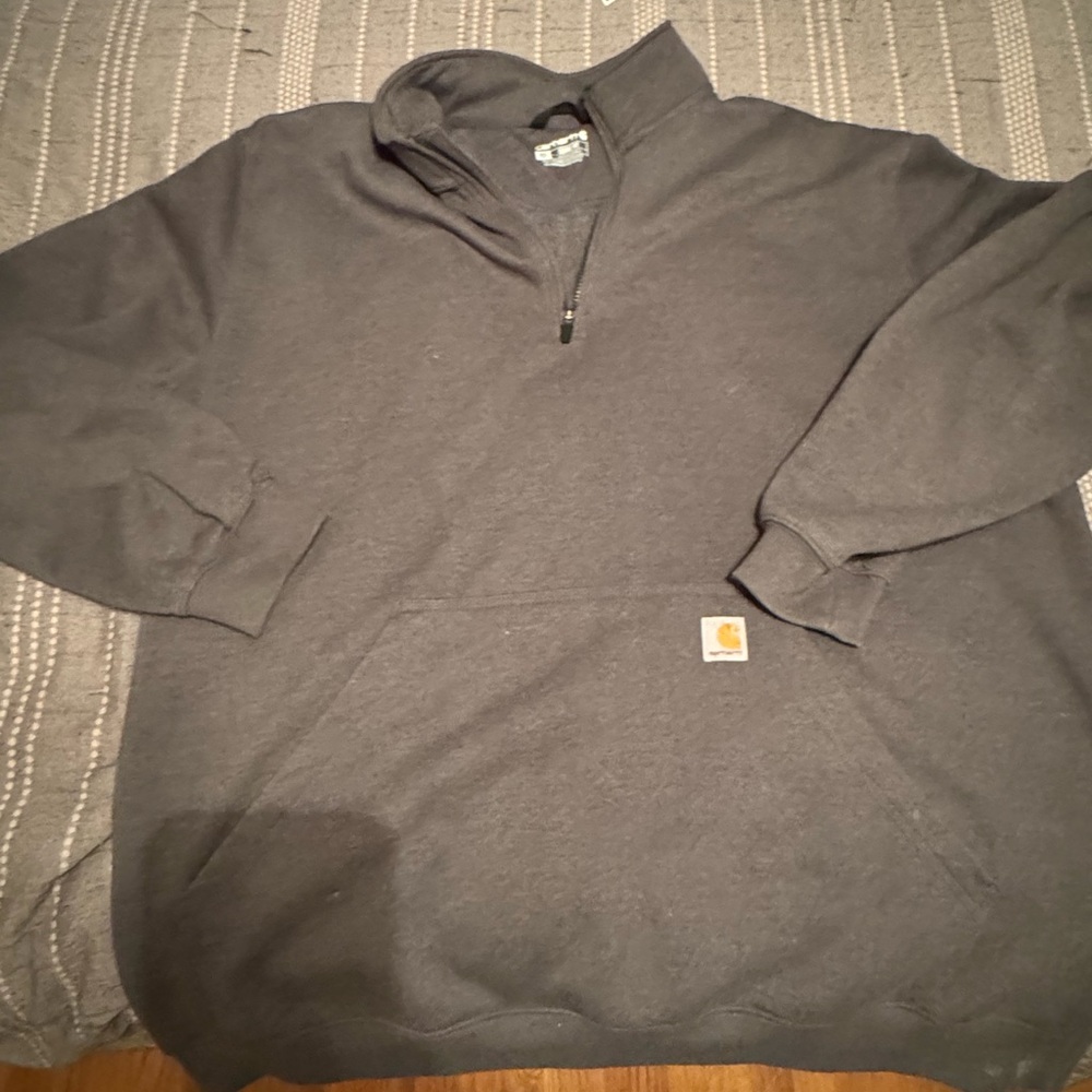 Carhartt 1/4 zip Dark Gray Sweatshirt with Logo  3XL